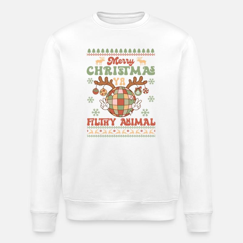 Pull de Noël moche - Sweat bio ROLLER Stanley/Stella Unisexe - blanc