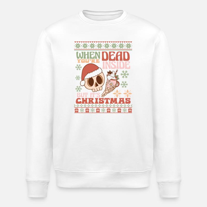 Pull de Noël moche - Sweat bio ROLLER Stanley/Stella Unisexe - blanc