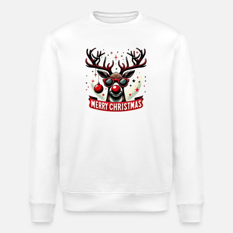 Rentier-Weihnachtsspaß - Original Pullover - Stanley/Stella Unisex Bio-Sweatshirt ROLLER - Weiß