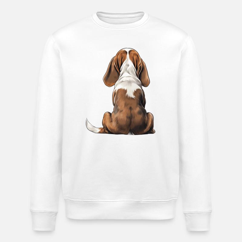 Basset Hound - Sweat bio ROLLER Stanley/Stella Unisexe - blanc