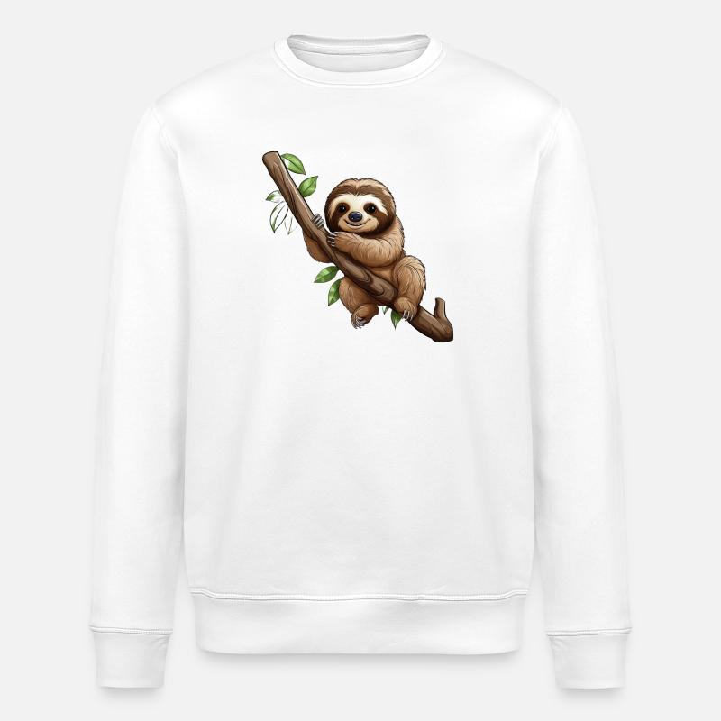 Süßes Faultier - Stanley/Stella Unisex Bio-Sweatshirt ROLLER - Weiß