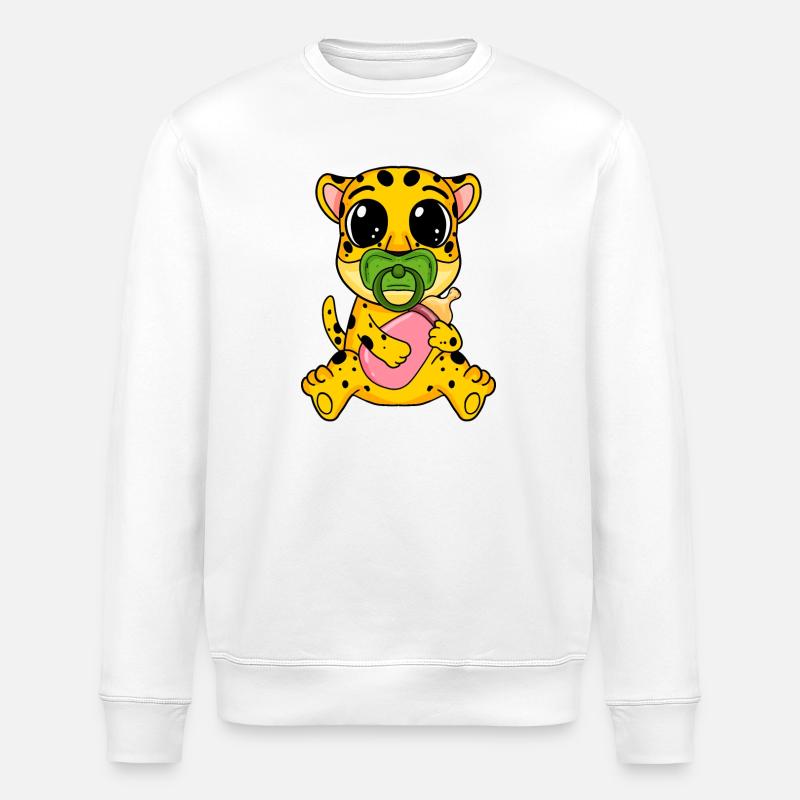 Motif de bébé guépard - Sweat bio ROLLER Stanley/Stella Unisexe - blanc