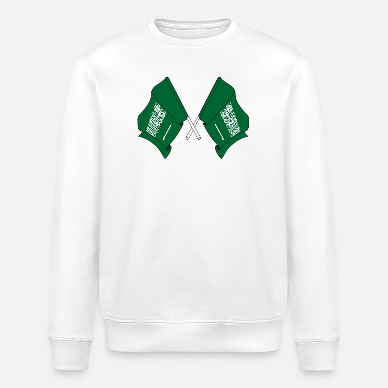 Two flags Saudi Arabia - Stanley/Stella ROLLER Unisex Organic Sweatshirt - white