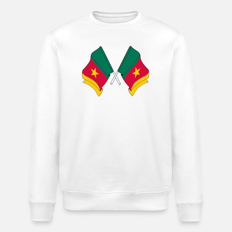 Deux drapeaux Cameroun - Sweat bio ROLLER Stanley/Stella Unisexe - blanc