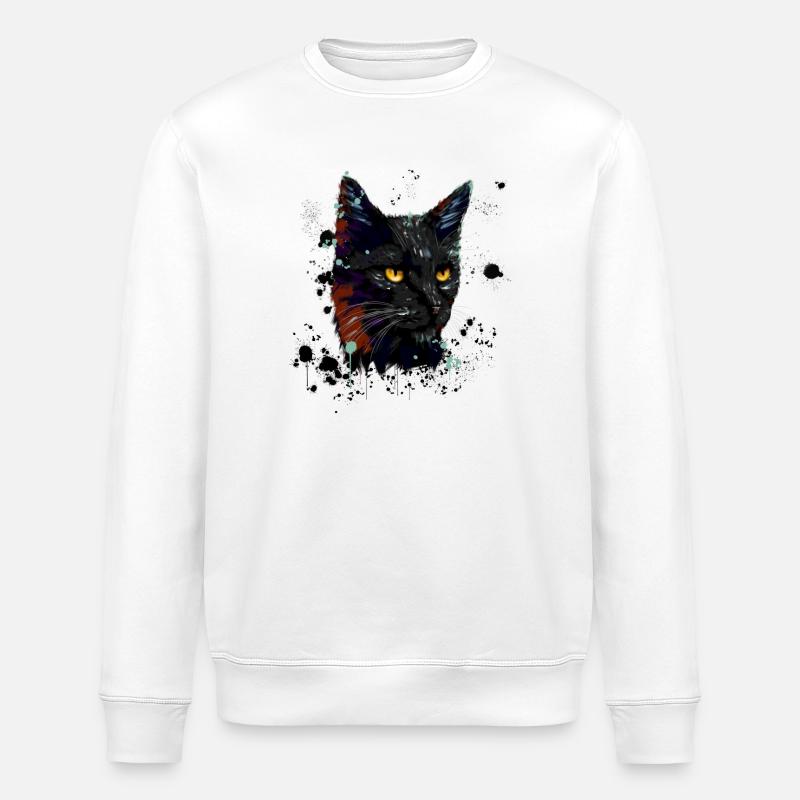 Aquarelle de chat - Sweat bio ROLLER Stanley/Stella Unisexe - blanc
