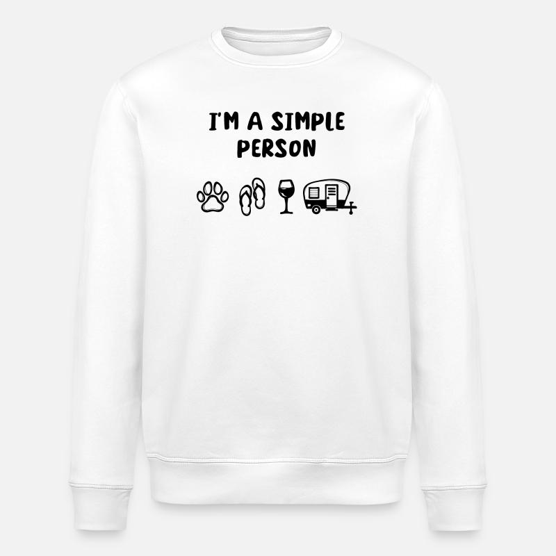Wohnwagen Wanderer Statement Chillen Ferien - Stanley/Stella Unisex Bio-Sweatshirt ROLLER - Weiß