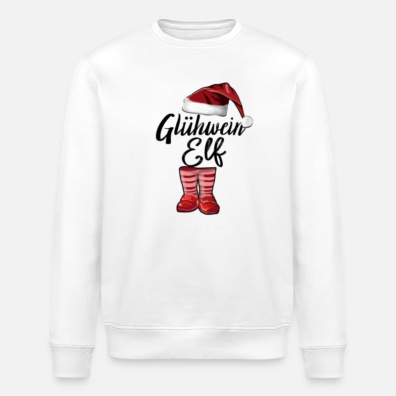 Weihnachten Glühwein Elf: Wichtelgeschenke - Stanley/Stella Unisex Bio-Sweatshirt ROLLER - Weiß