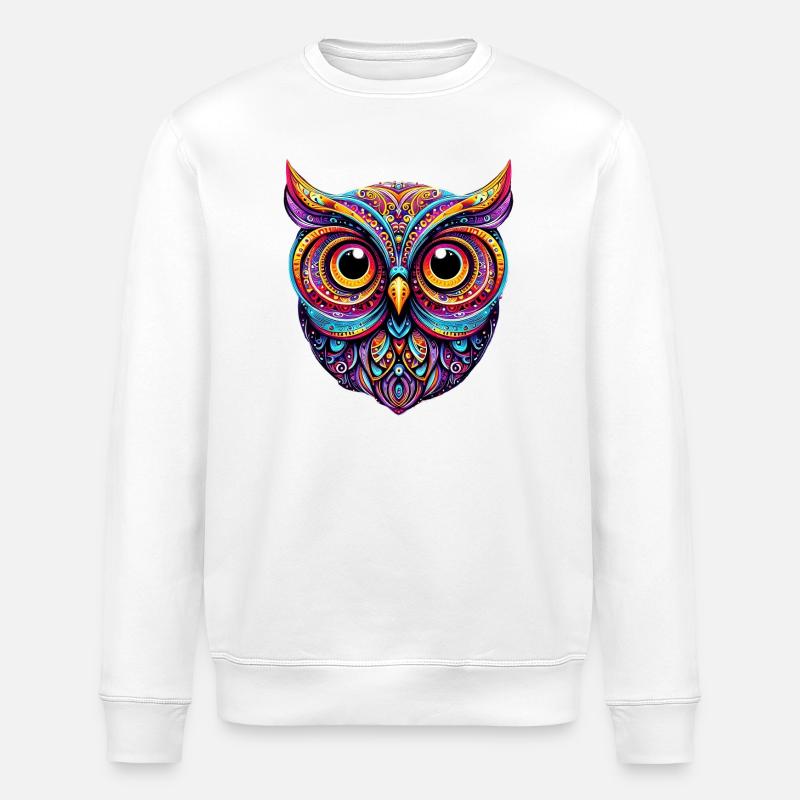Owl - Stanley/Stella ROLLER Unisex Organic Sweatshirt - white