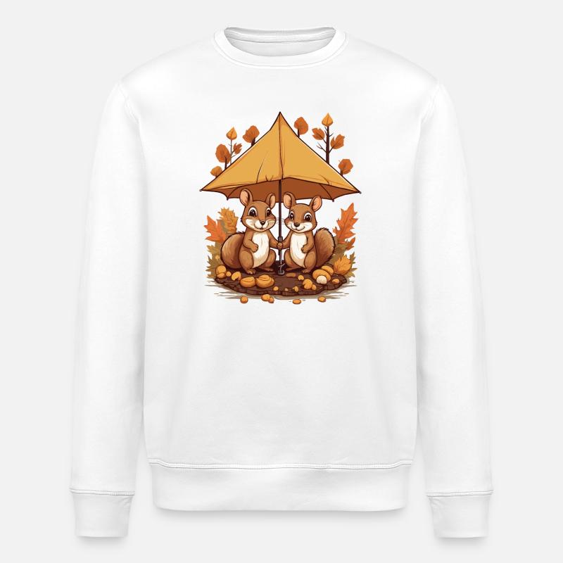 Écureuils mignons - Sweat bio ROLLER Stanley/Stella Unisexe - blanc