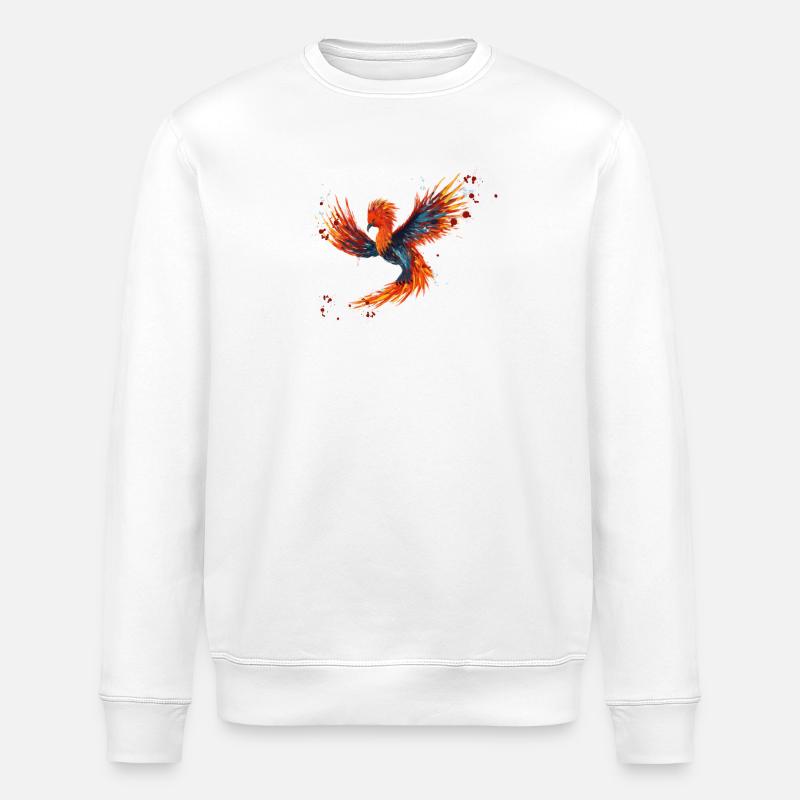 Aquarelle Phoenix - Sweat bio ROLLER Stanley/Stella Unisexe - blanc