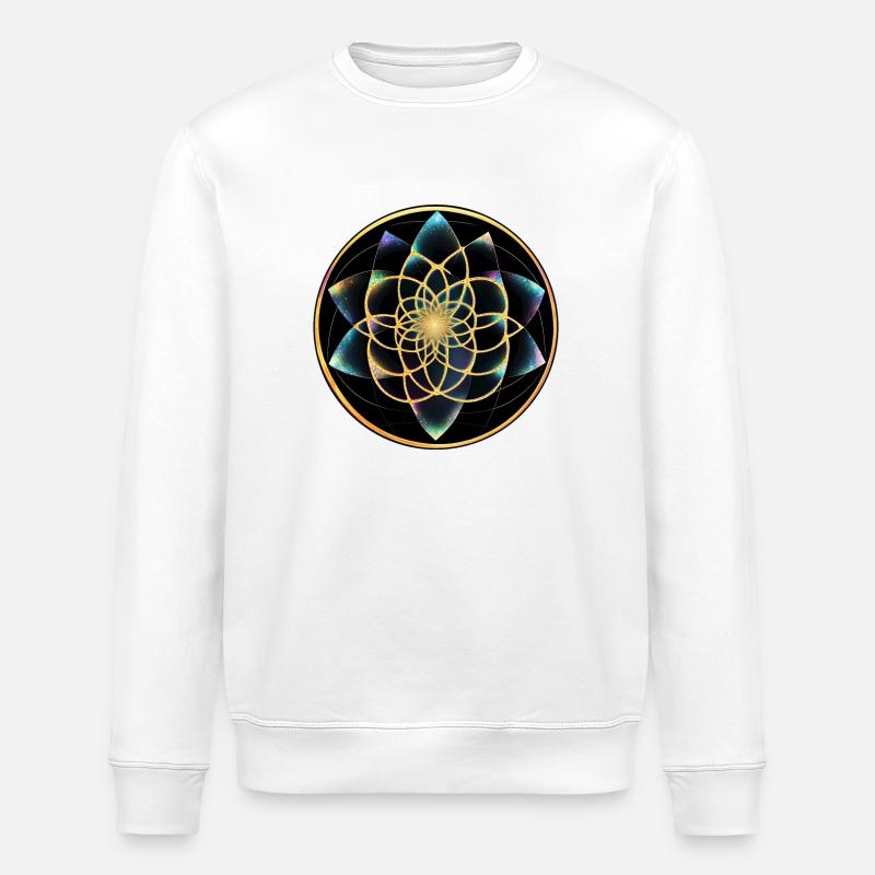 Goldenes Mandala Geometrie - Stanley/Stella Unisex Bio-Sweatshirt ROLLER - Weiß