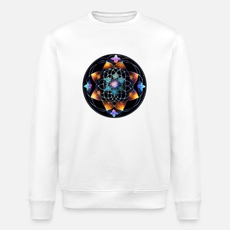 Luminous Mandala MeshGeometry - Stanley/Stella ROLLER Unisex Organic Sweatshirt - white