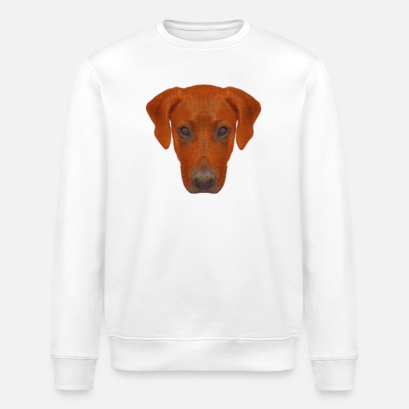 haustierkleidung herren, rhodesian ridgeback - Stanley/Stella Unisex Bio-Sweatshirt ROLLER - Weiß