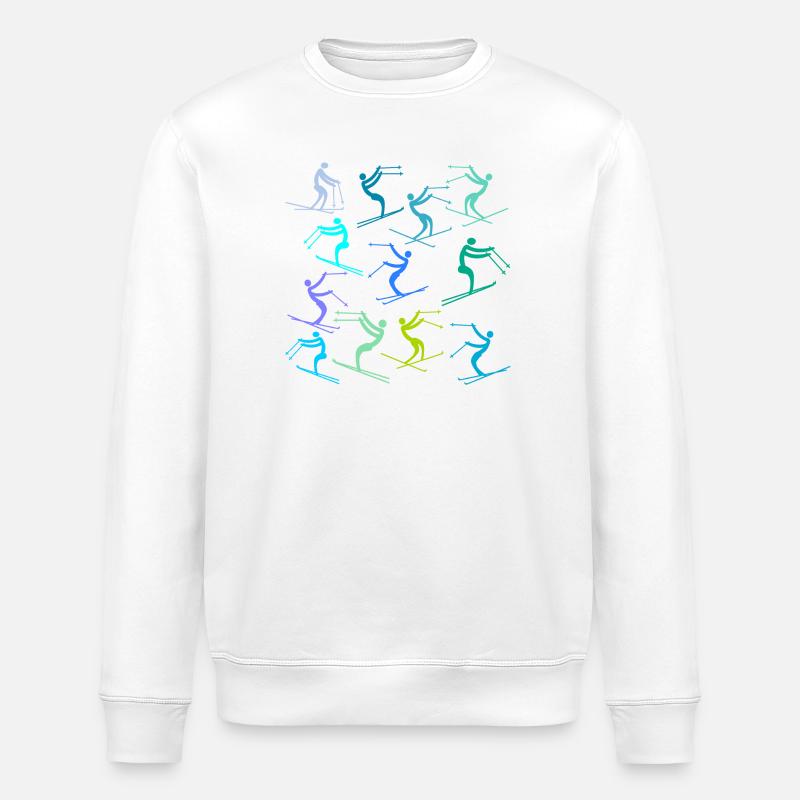SKI ANFÄNGER SKIFAHREN SKIPISTE - Stanley/Stella Unisex Bio-Sweatshirt ROLLER - Weiß