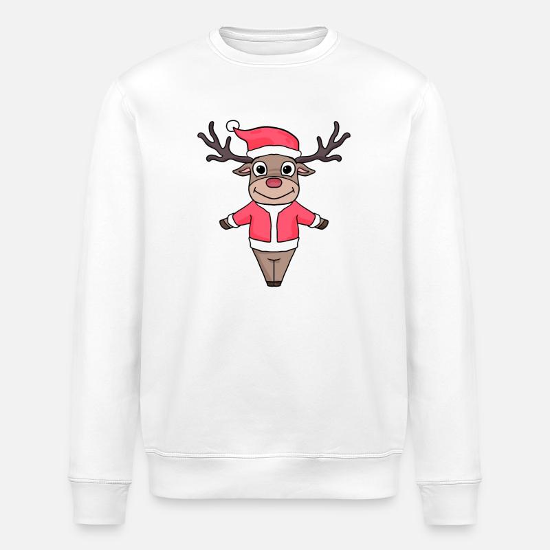 Reh Weihnachten Weihnachtsstimmung - Stanley/Stella Unisex Bio-Sweatshirt ROLLER - Weiß