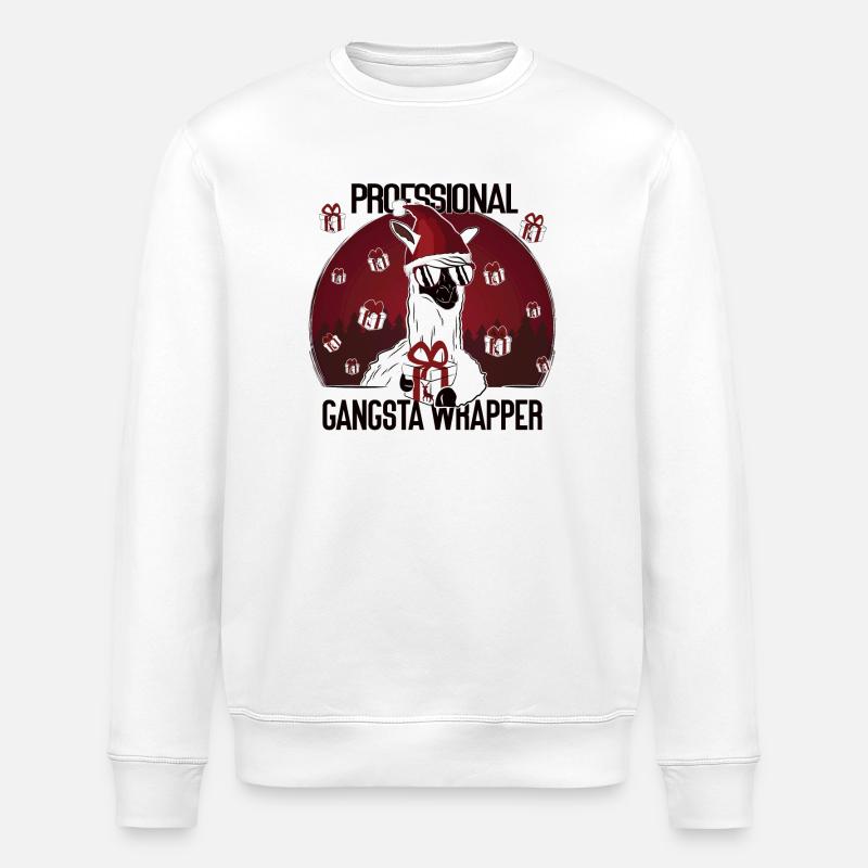Gangsta Lama – Professional Gift Wrapper - Stanley/Stella Unisex Bio-Sweatshirt ROLLER - Weiß