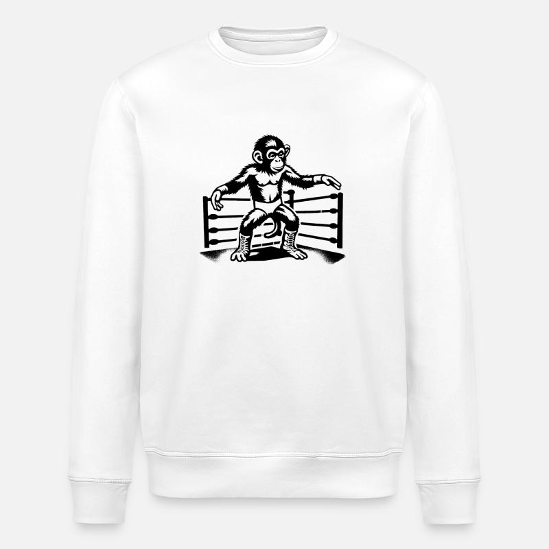 Monde des singes de lutte - Sweat bio ROLLER Stanley/Stella Unisexe - blanc