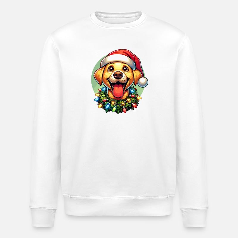 Labrador Merry Christmas - Warmes Geschenk - Stanley/Stella Unisex Bio-Sweatshirt ROLLER - Weiß