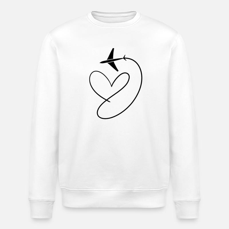 Avion Flyer avec coeur - Sweat bio ROLLER Stanley/Stella Unisexe - blanc