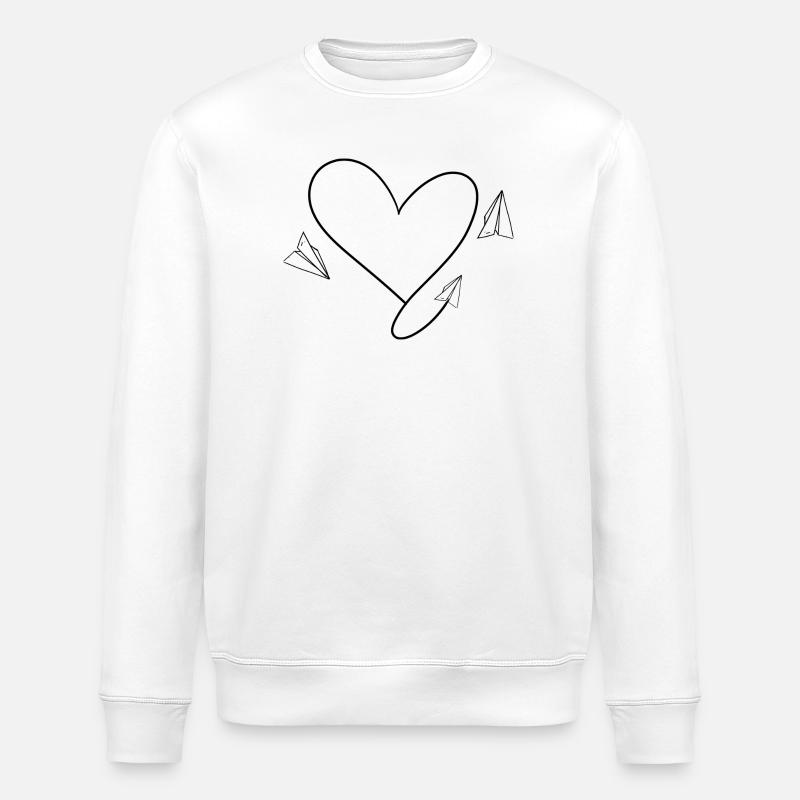Avion Flyer avec coeur - Sweat bio ROLLER Stanley/Stella Unisexe - blanc