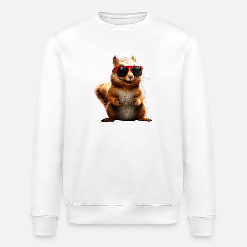 Eichhörnchen Sonnenbrille Ich Liebe Eichhörnchen - Stanley/Stella Unisex Bio-Sweatshirt ROLLER - Weiß