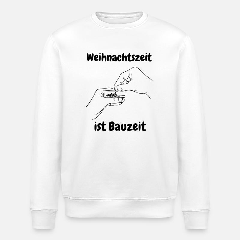 Weihnachtszeit ist Bauzeit - Stanley/Stella Unisex Bio-Sweatshirt ROLLER - Weiß