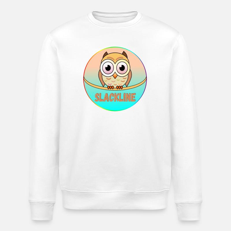 SLACKLINE OWLS - OISEAUX - Sweat bio ROLLER Stanley/Stella Unisexe - blanc