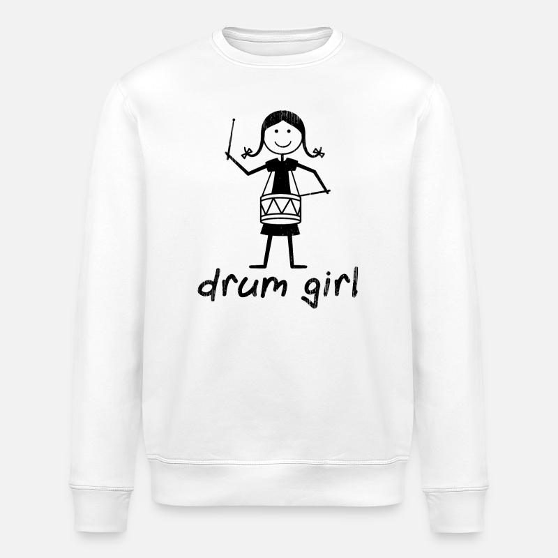 Drum Girl - Stanley/Stella Unisex Bio-Sweatshirt ROLLER - Weiß