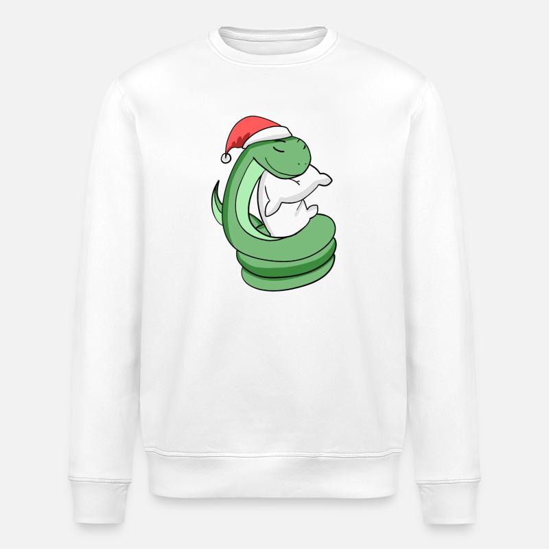Serpent Mignon Fatigué Noël - Sweat bio ROLLER Stanley/Stella Unisexe - blanc