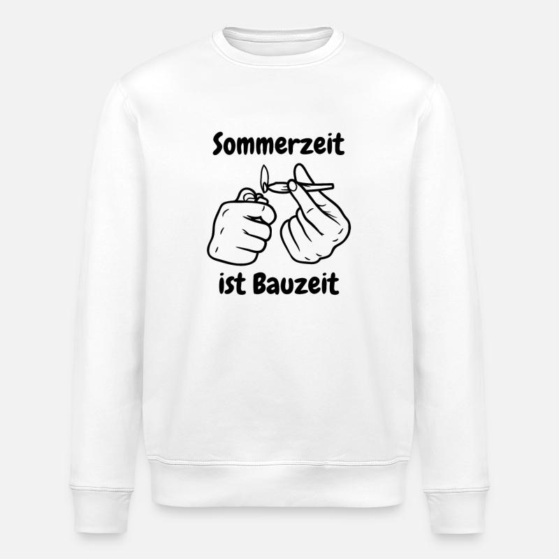 Sommerzeit ist Bauzeit - Stanley/Stella Unisex Bio-Sweatshirt ROLLER - Weiß
