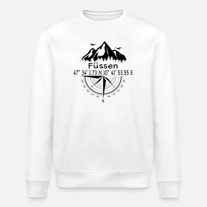 Koordinaten Füssen - Stanley/Stella Unisex Bio-Sweatshirt ROLLER - Weiß