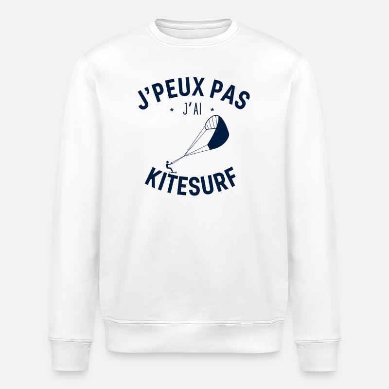J Peux Pas J Ai KiteSurf - Sweat bio ROLLER Stanley/Stella Unisexe - blanc