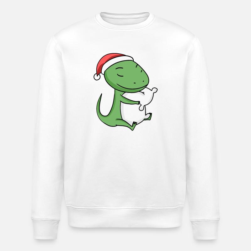 Lizard Cute Tired Christmas - Stanley/Stella ROLLER Unisex Organic Sweatshirt - white