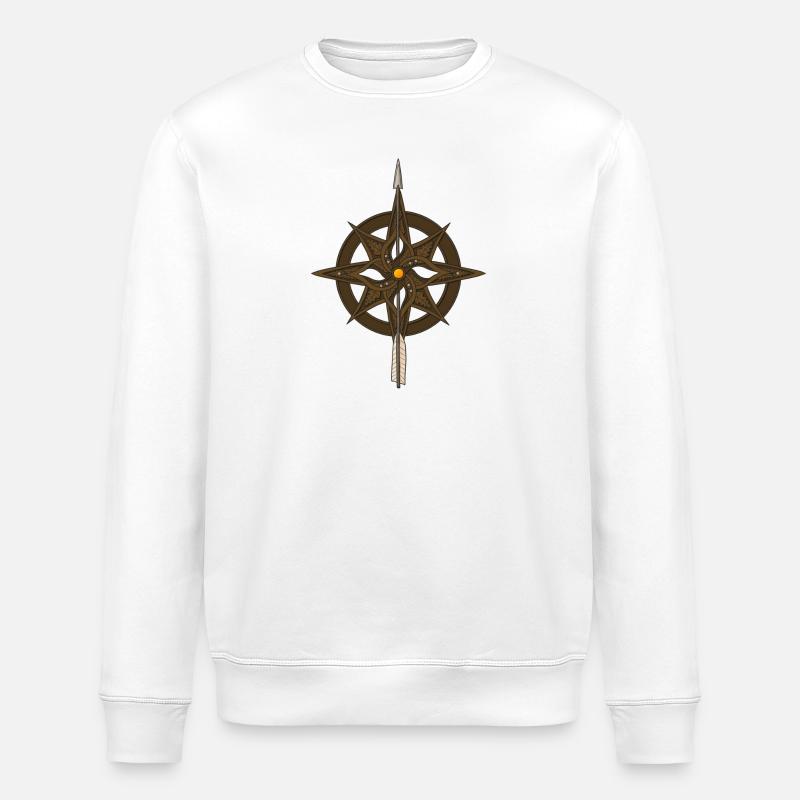 Fantasy Compass Rose - Stanley/Stella ROLLER Unisex Organic Sweatshirt - white