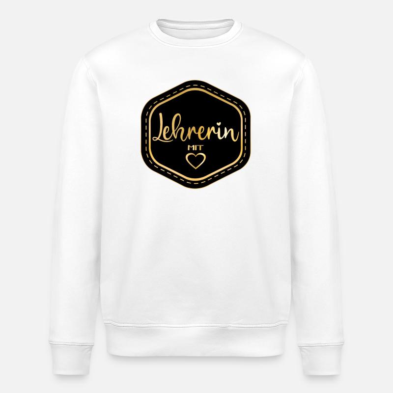 DANKESCHÖN SPRÜCHE - LEHRERIN MIT HERZ - Stanley/Stella Unisex Bio-Sweatshirt ROLLER - Weiß