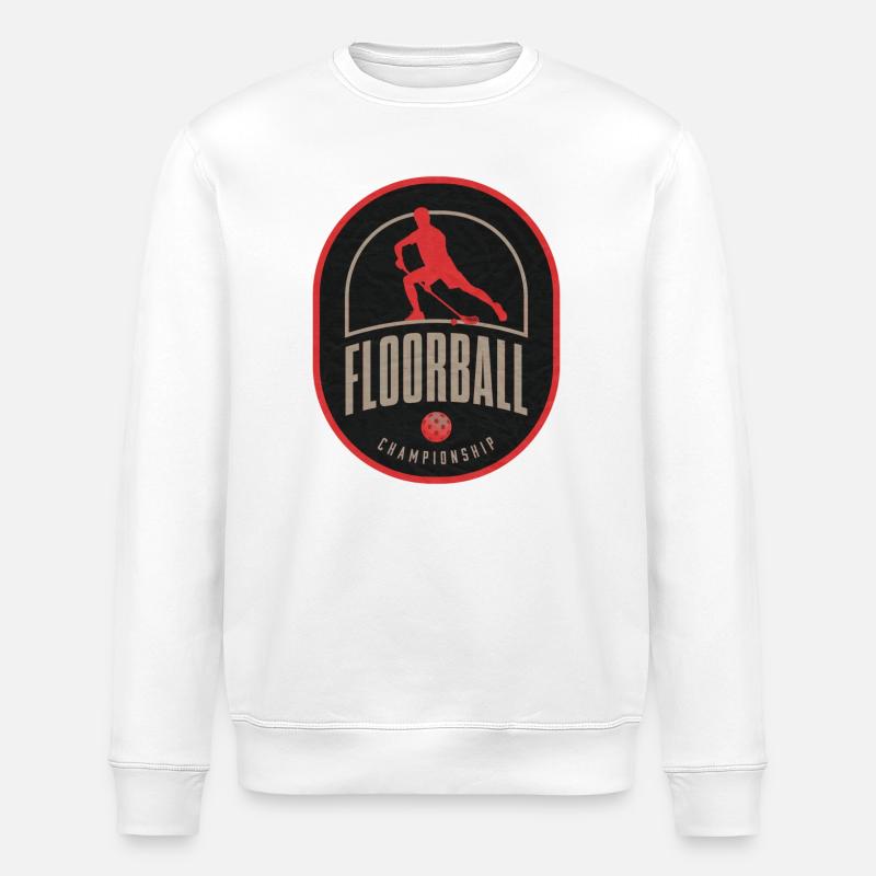 Floorball Meisterschaft Patch - Stanley/Stella Unisex Bio-Sweatshirt ROLLER - Weiß