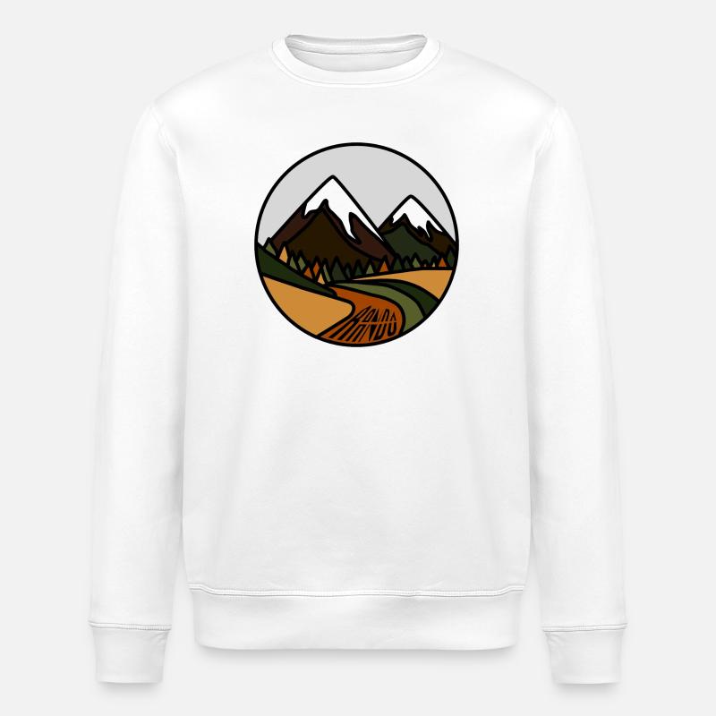 Schneebedeckte Berge und Alpentäler - Stanley/Stella Unisex Bio-Sweatshirt ROLLER - Weiß
