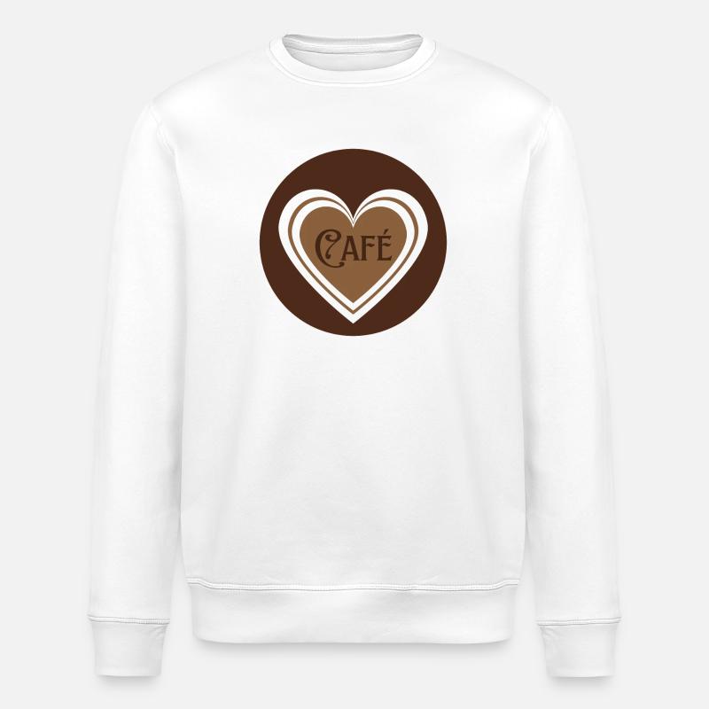 café avec des coeurs - Sweat bio ROLLER Stanley/Stella Unisexe - blanc