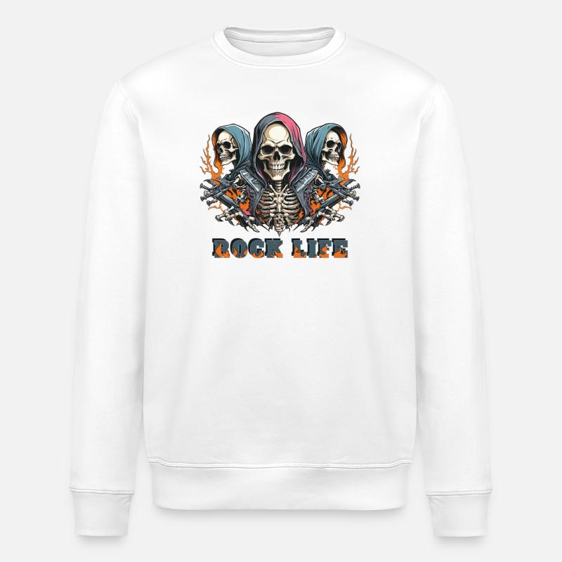 Rock Leben - Stanley/Stella Unisex Bio-Sweatshirt ROLLER - Weiß