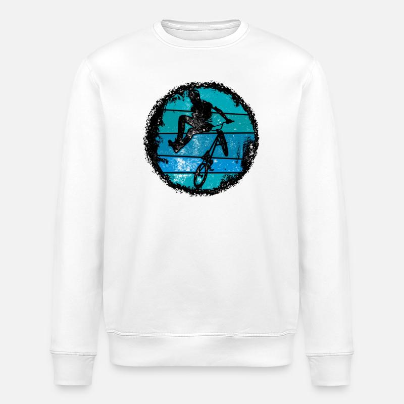 BMX Trick Silhouette - Stanley/Stella Unisex Bio-Sweatshirt ROLLER - Weiß