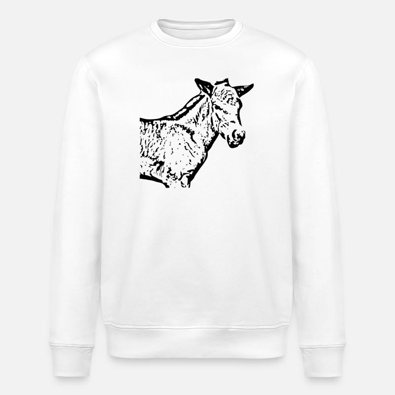 Pferde T-shirt Geschenk Reiter  - Stanley/Stella Unisex Bio-Sweatshirt ROLLER - Weiß