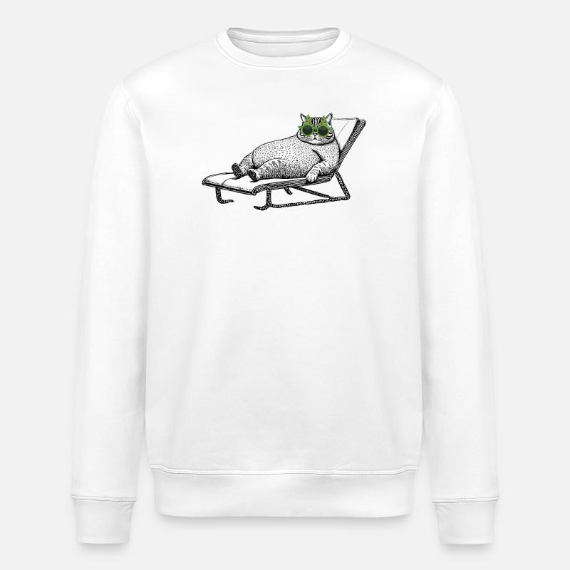 Katzen-Urlaub - Stanley/Stella Unisex Bio-Sweatshirt ROLLER - Weiß