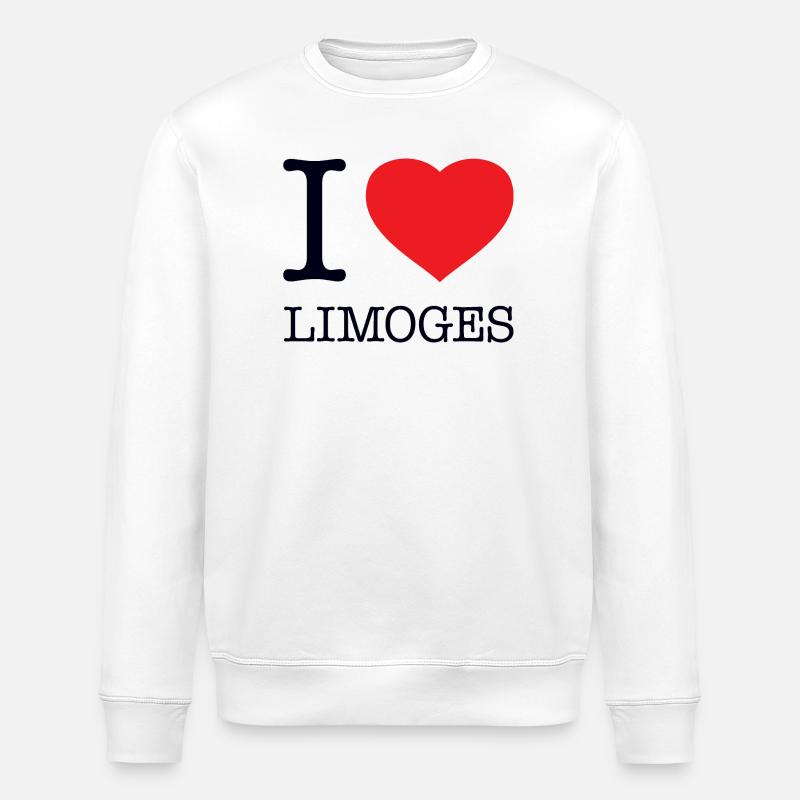 I LOVE LIMOGES - Stanley/Stella Unisex Bio-Sweatshirt ROLLER - Weiß