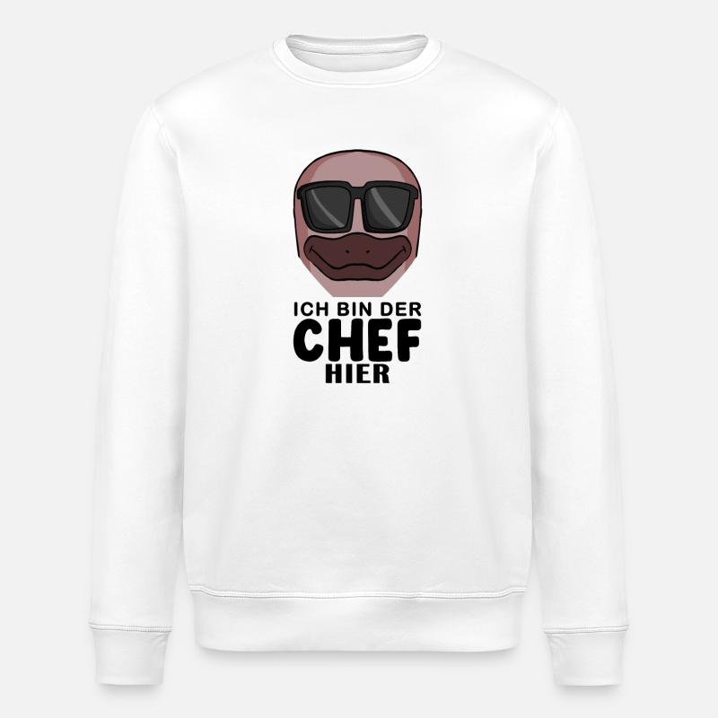 Chef Spruch mit Schnabeltier Motiv - Stanley/Stella Unisex Bio-Sweatshirt ROLLER - Weiß