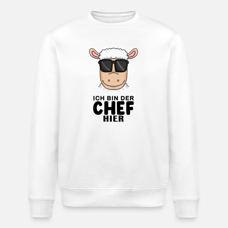 Chef Spruch mit Schaf Motiv - Stanley/Stella Unisex Bio-Sweatshirt ROLLER - Weiß