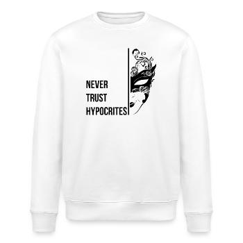Traue niemals Heuchlern - Stanley/Stella Unisex Bio-Sweatshirt ROLLER - Weiß - Vorne - Nik (191cm)