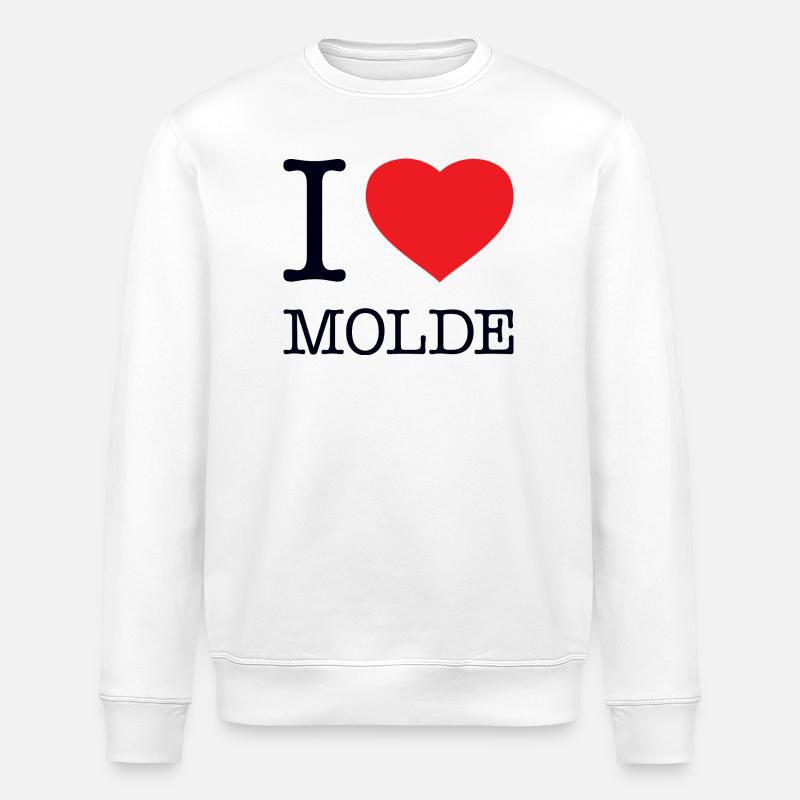 I LOVE MOLDE - Stanley/Stella Unisex Bio-Sweatshirt ROLLER - Weiß