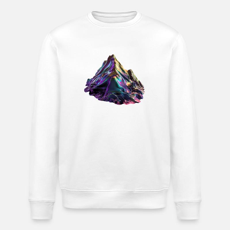 chromatic mountain shape - Stanley/Stella ROLLER Unisex Organic Sweatshirt - white