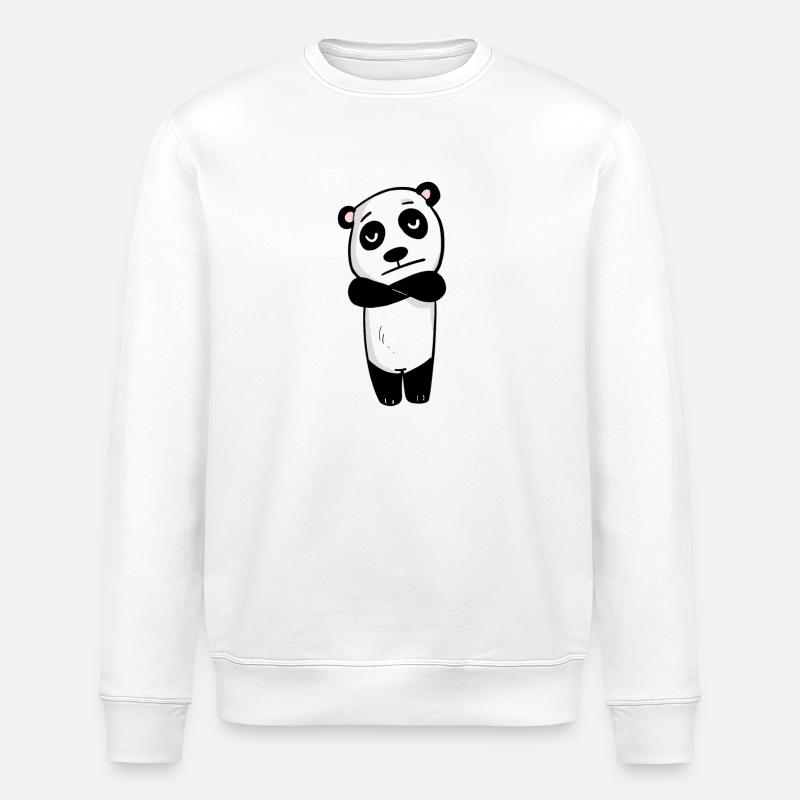 Panda is annoyed - Stanley/Stella ROLLER Unisex Organic Sweatshirt - white