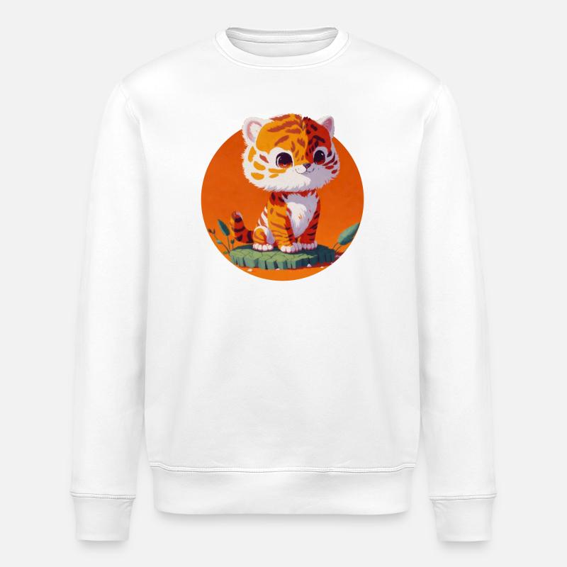Kleiner Tiger So Süßes Kind - Stanley/Stella Unisex Bio-Sweatshirt ROLLER - Weiß